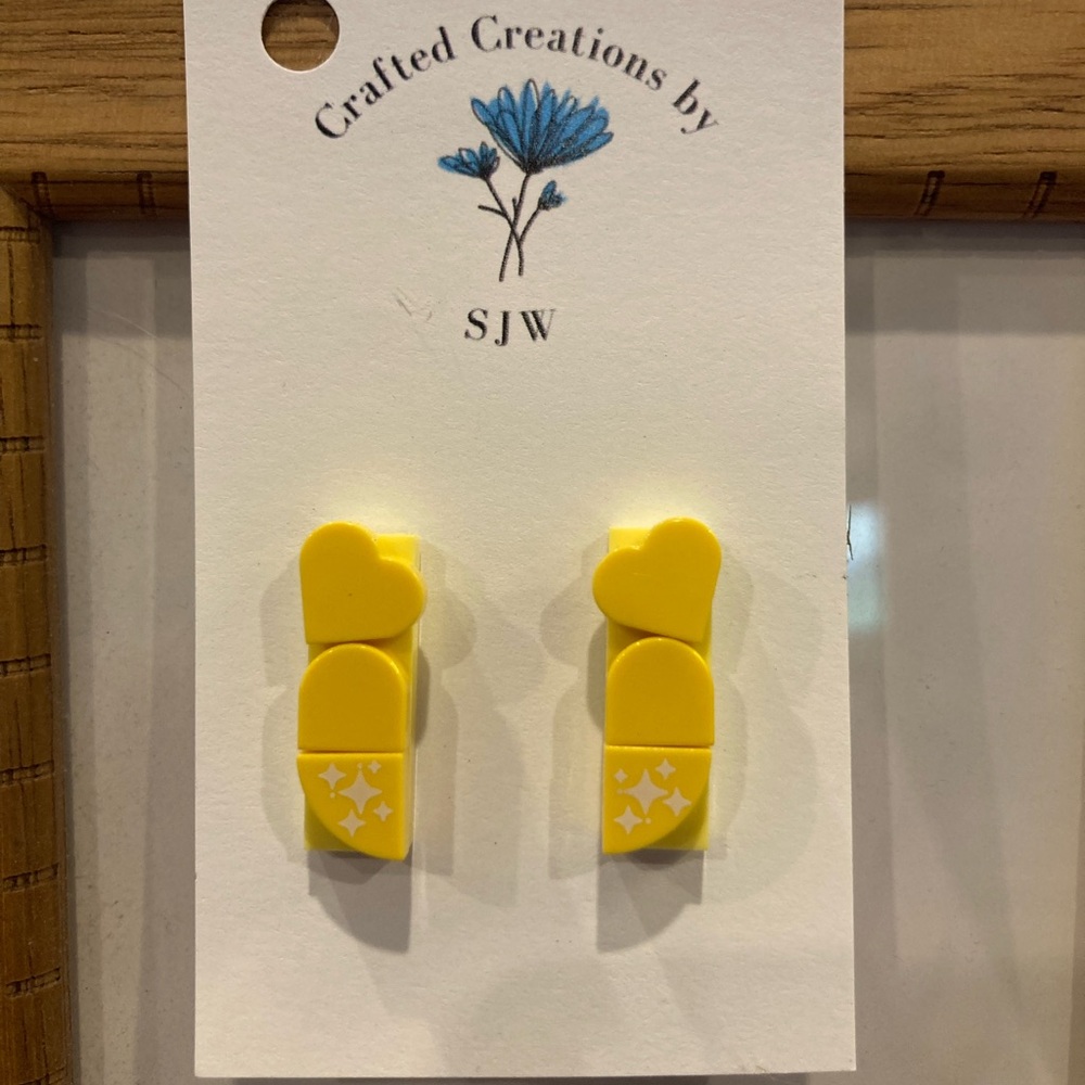 Yellow Heart Earrings
